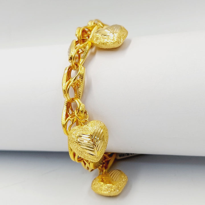 21K Gold Heart Dandash Bracelet by Saeed Jewelry - Image 5