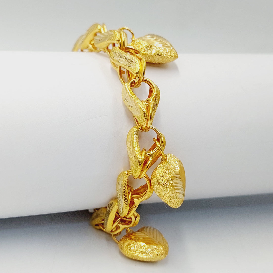 21K Gold Heart Dandash Bracelet by Saeed Jewelry - Image 1