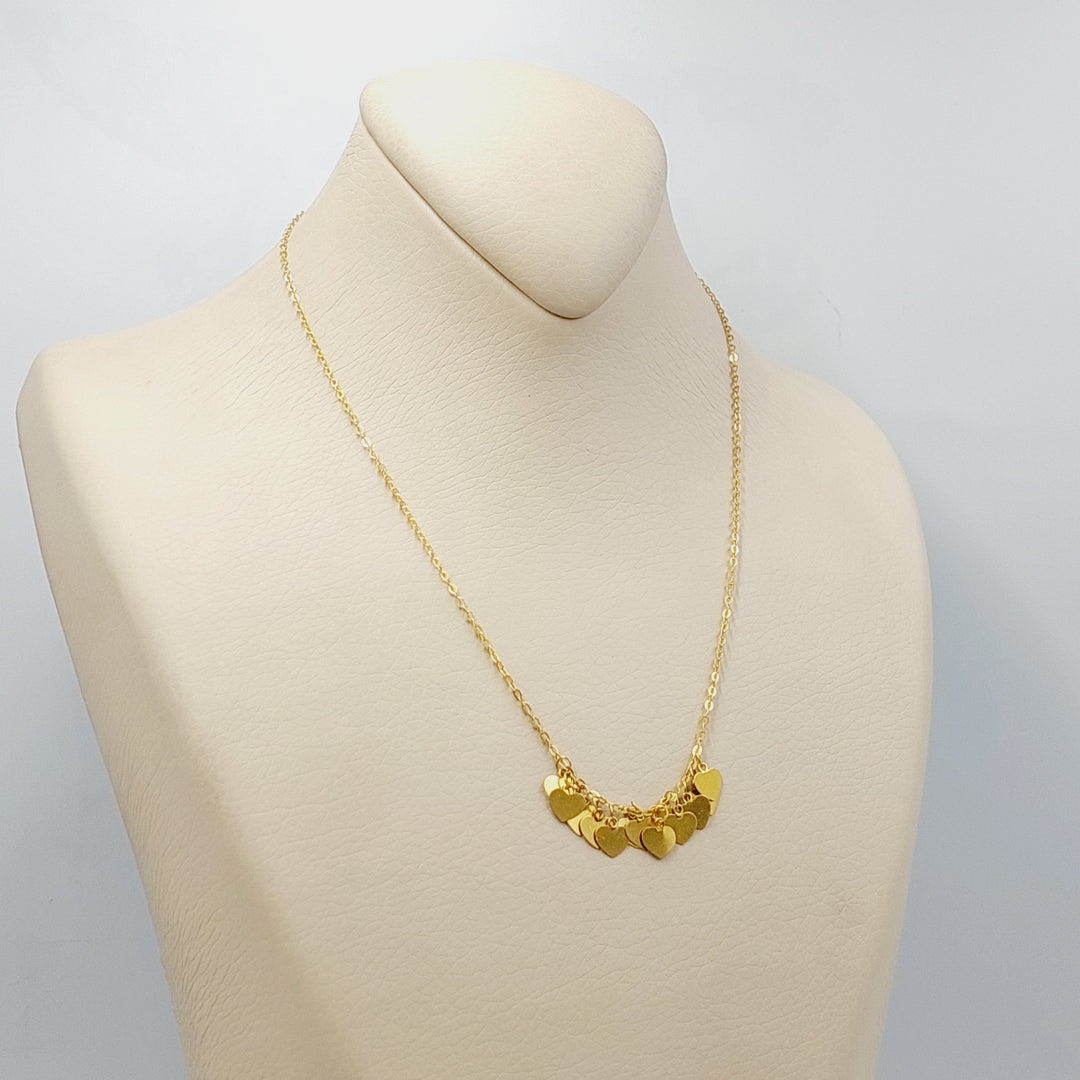21K Gold Heart Dandash Necklace by Saeed Jewelry - Image 2