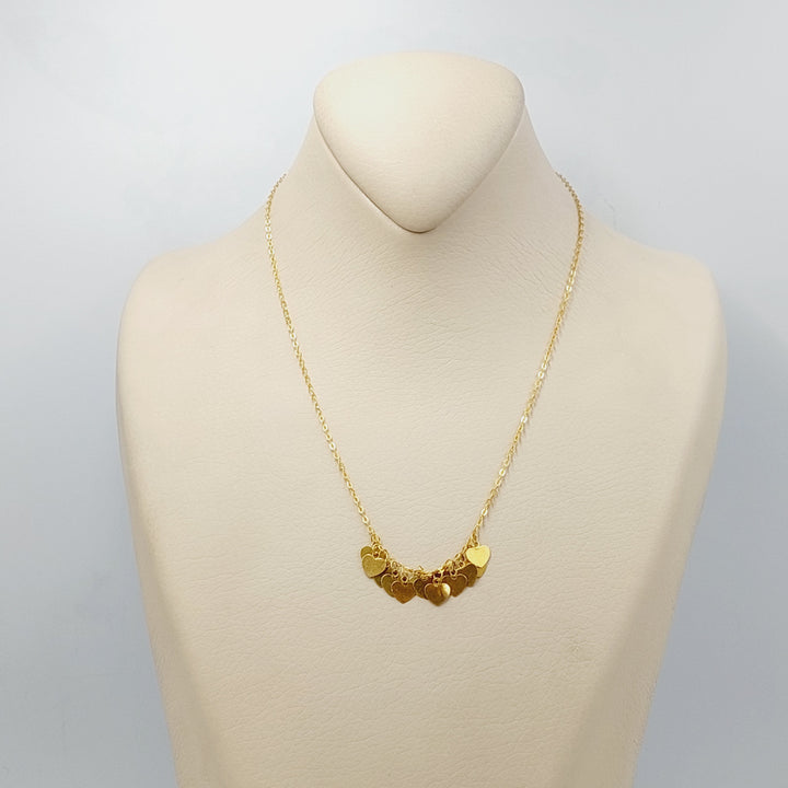 21K Gold Heart Dandash Necklace by Saeed Jewelry - Image 3