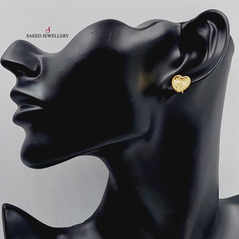 Heart Earrings  Made Of 18K Yellow Gold by Saeed Jewelry-29620