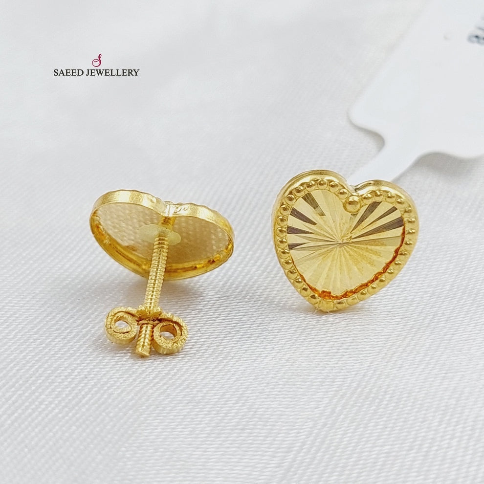 18K Gold Heart Earrings by Saeed Jewelry - Image 8