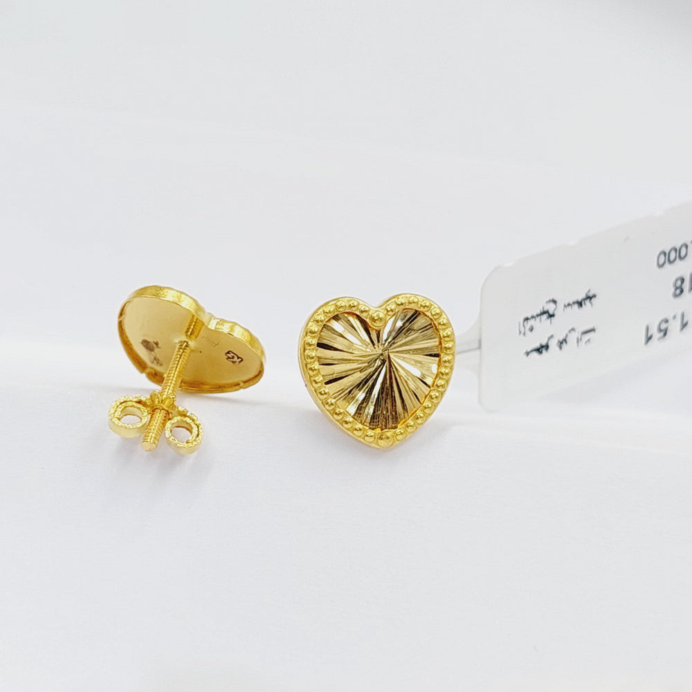 18K Gold Heart Earrings by Saeed Jewelry - Image 2