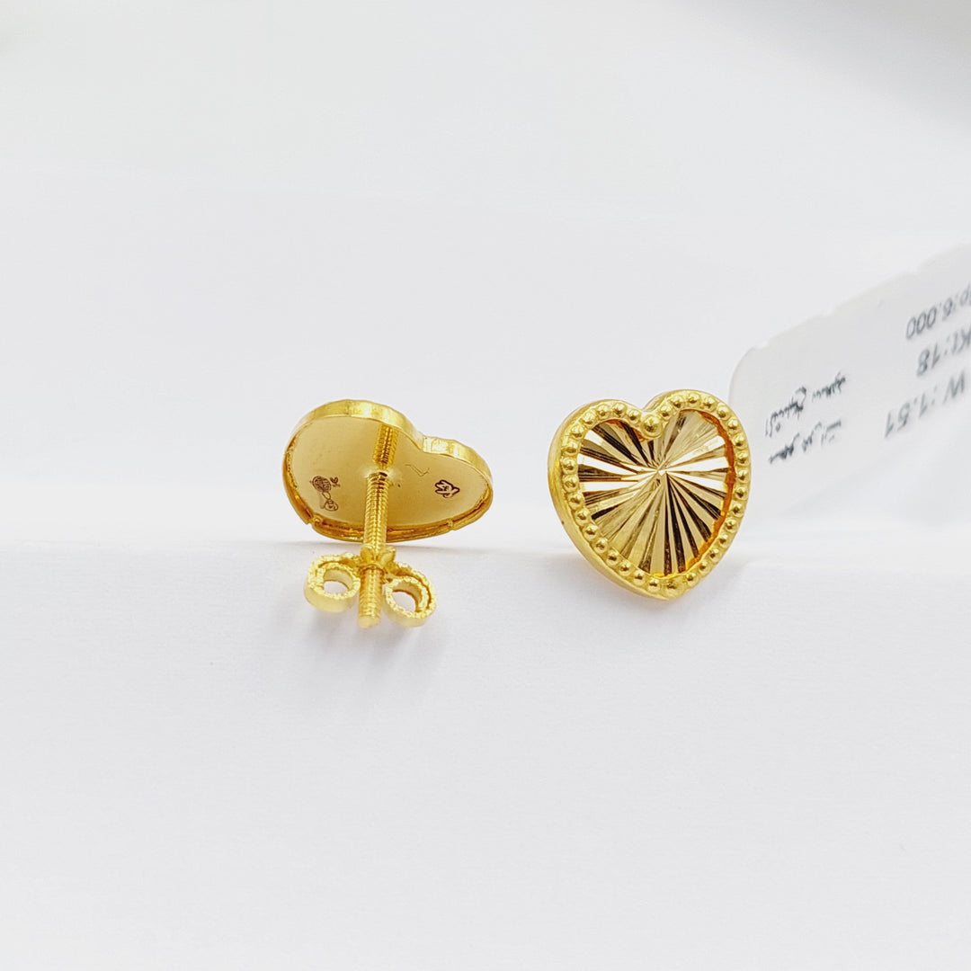18K Gold Heart Earrings by Saeed Jewelry - Image 1