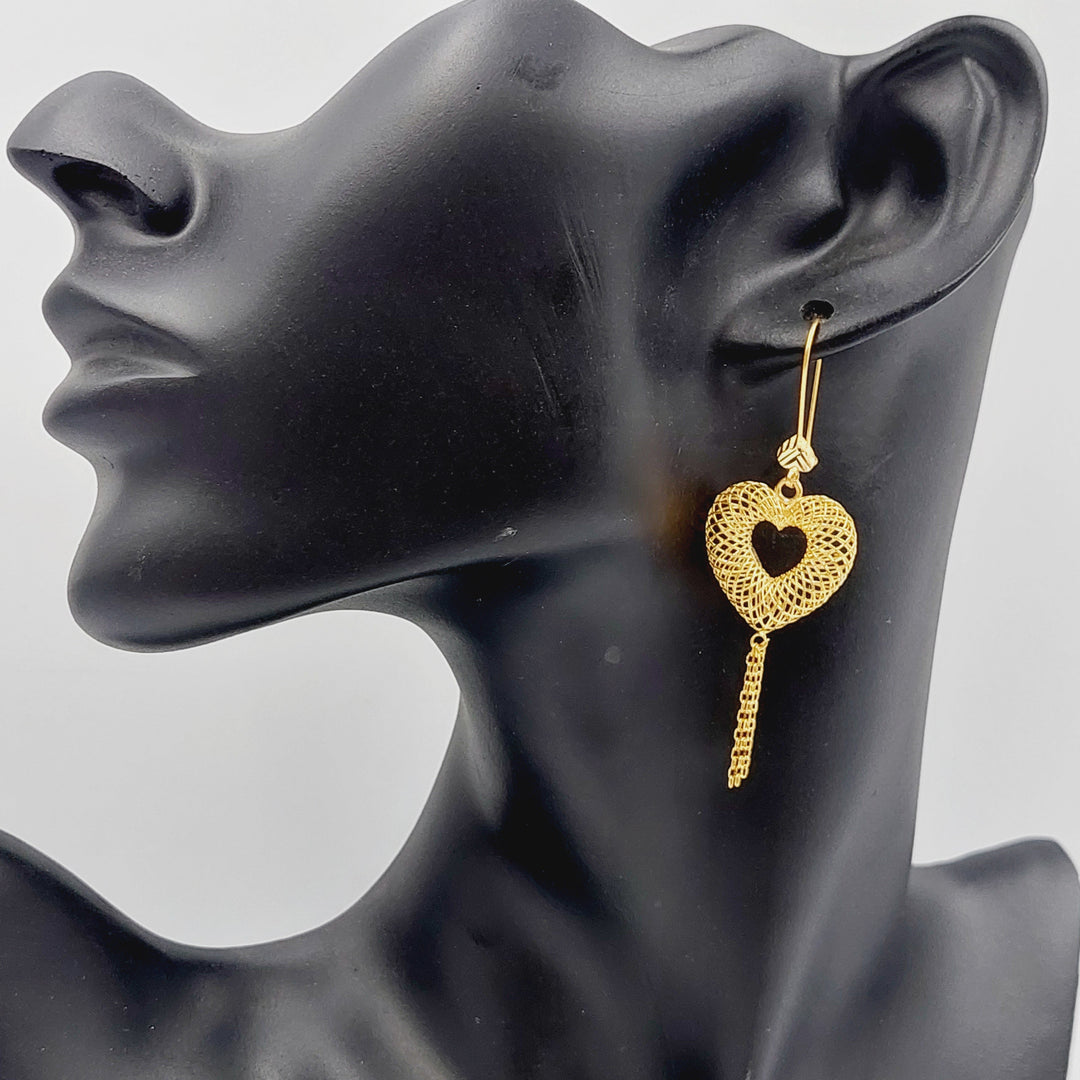 Heart Earrings Made Of 21K Yellow Gold by Saeed Jewelry-28319