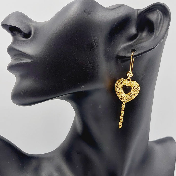 Heart Earrings Made Of 21K Yellow Gold by Saeed Jewelry-28319