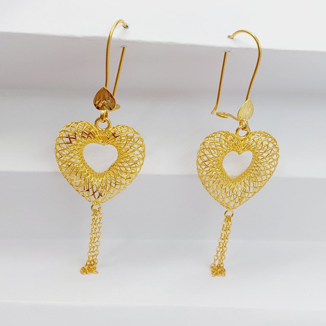 Heart Earrings Made Of 21K Yellow Gold by Saeed Jewelry-28319