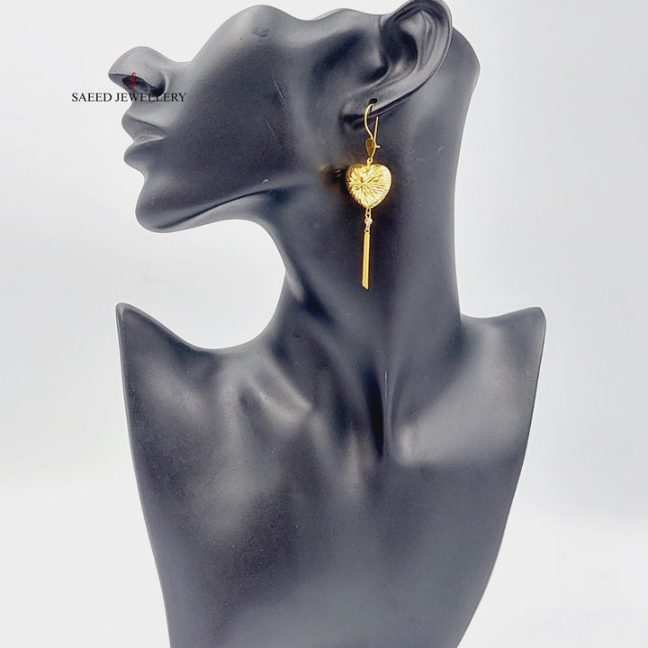 21K Gold Heart Earrings by Saeed Jewelry - Image 2