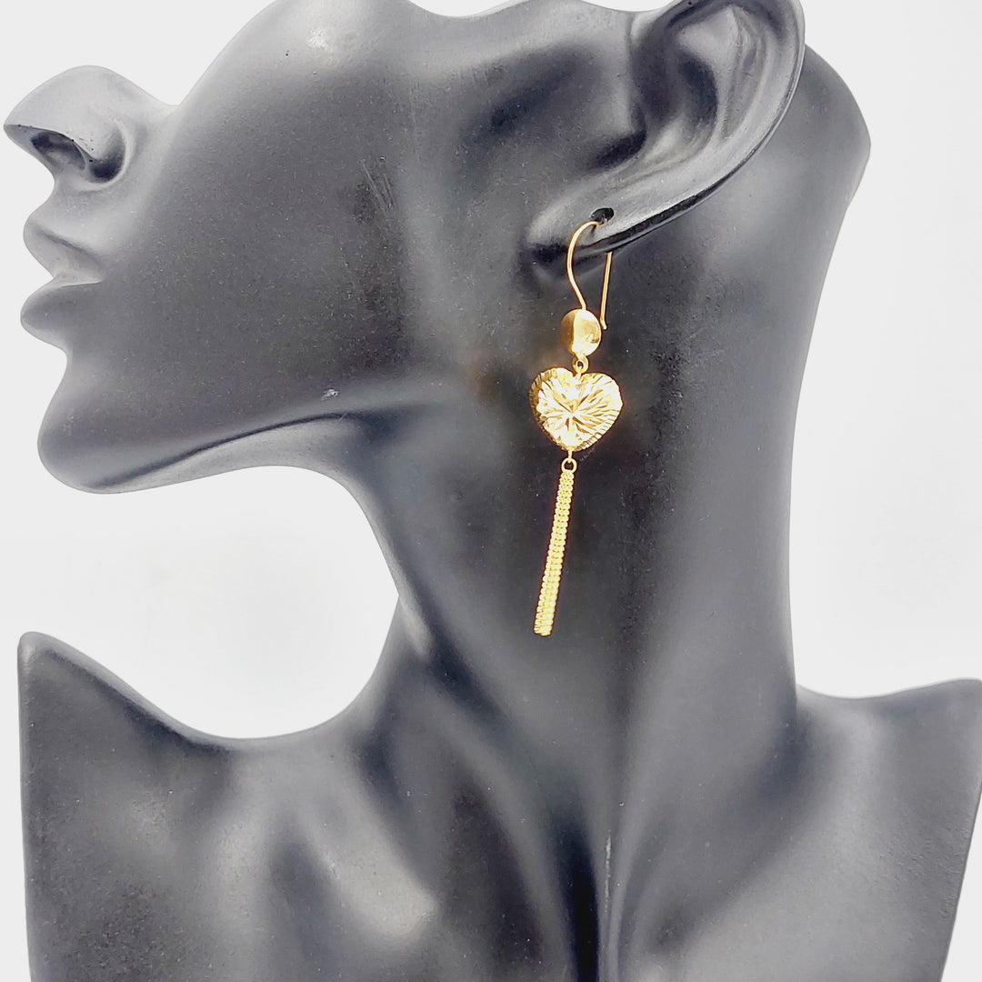 21K Gold Heart Earrings by Saeed Jewelry - Image 3