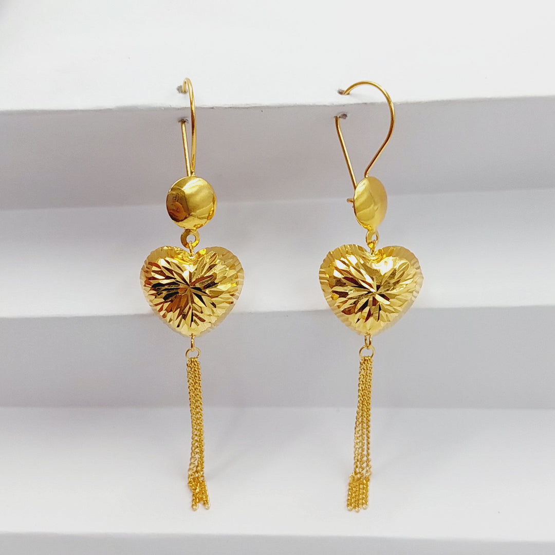 21K Gold Heart Earrings by Saeed Jewelry - Image 5