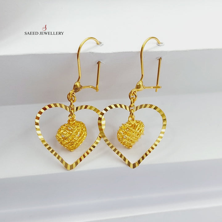 21K Gold Heart Earrings by Saeed Jewelry - Image 5