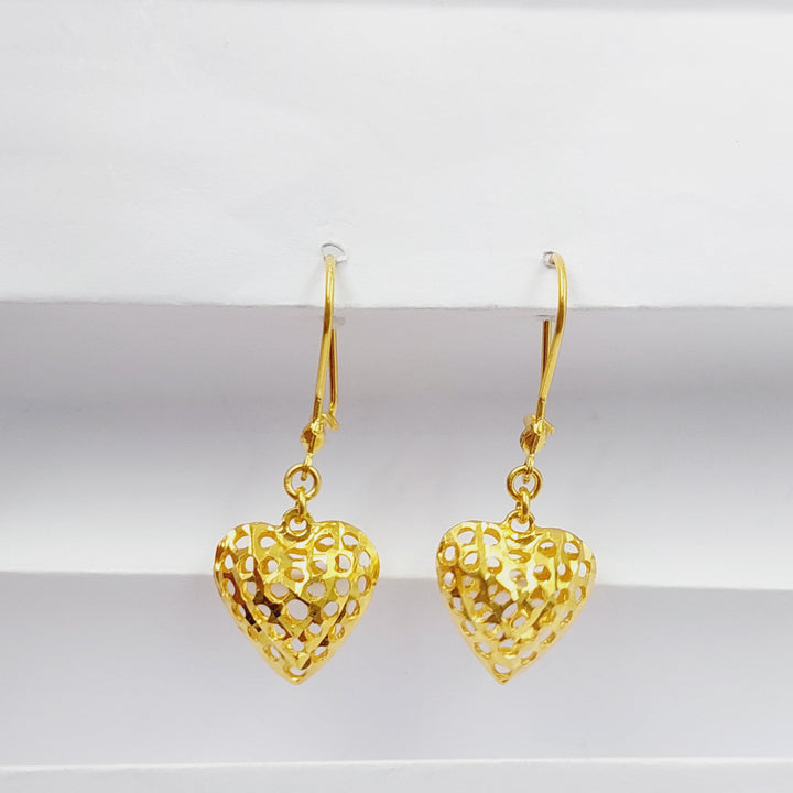 21K Gold Heart Earrings by Saeed Jewelry - Image 1