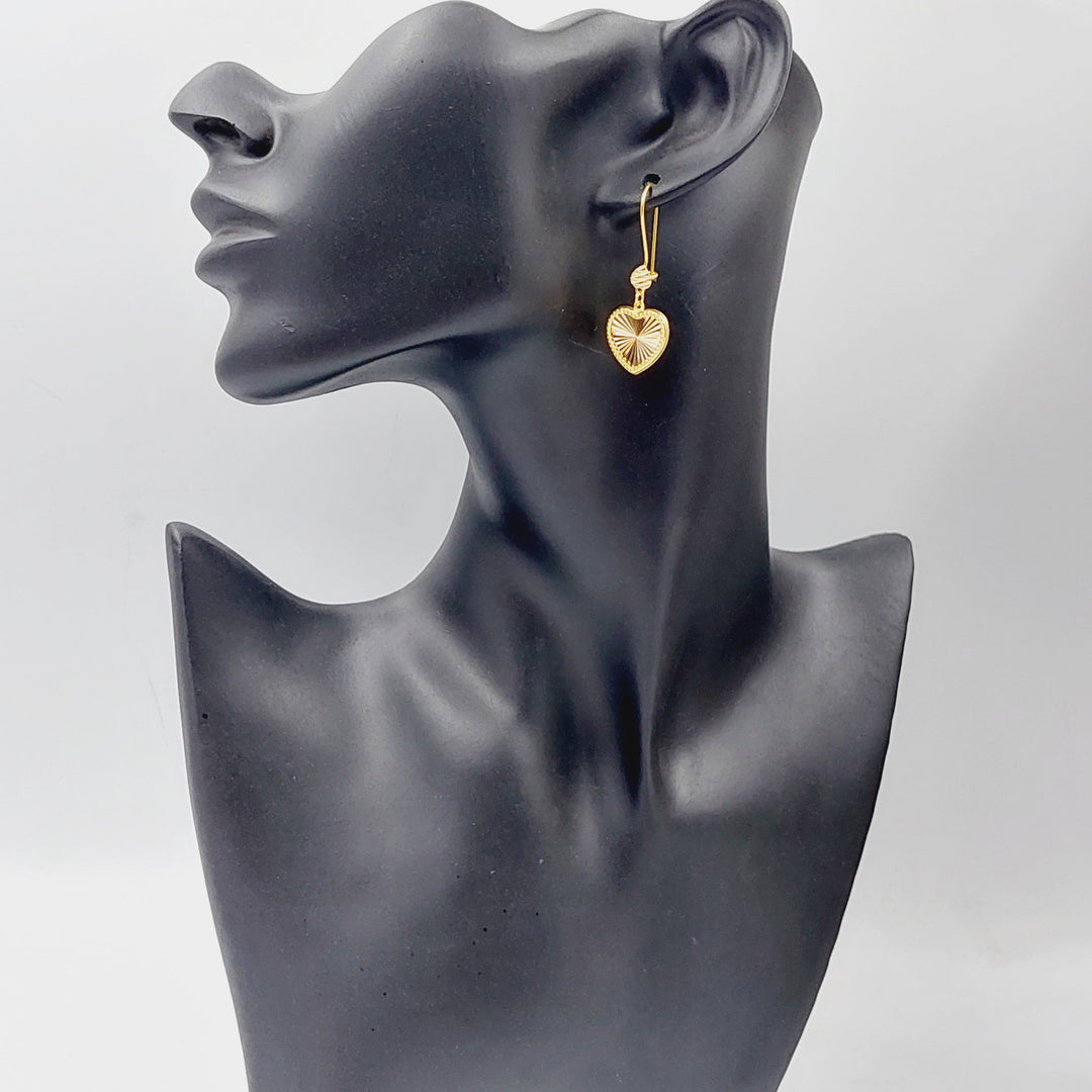 21K Gold Heart Earrings by Saeed Jewelry - Image 2