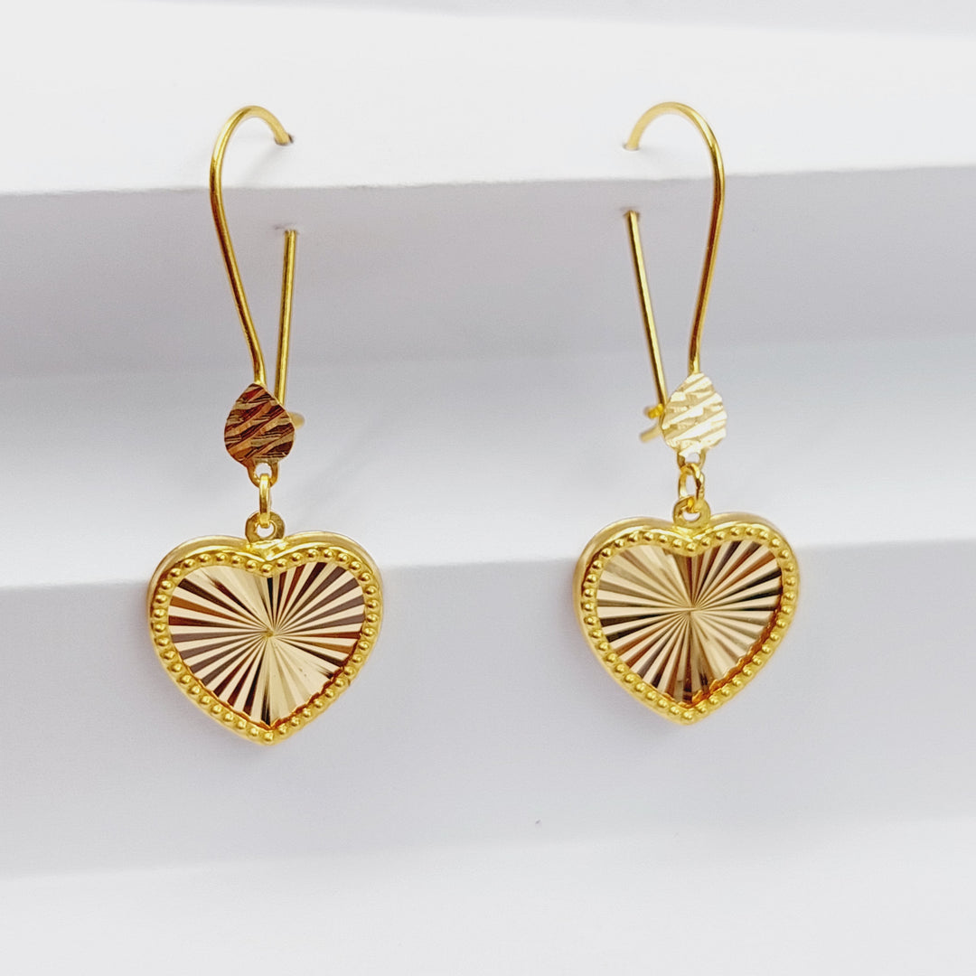 21K Gold Heart Earrings by Saeed Jewelry - Image 4