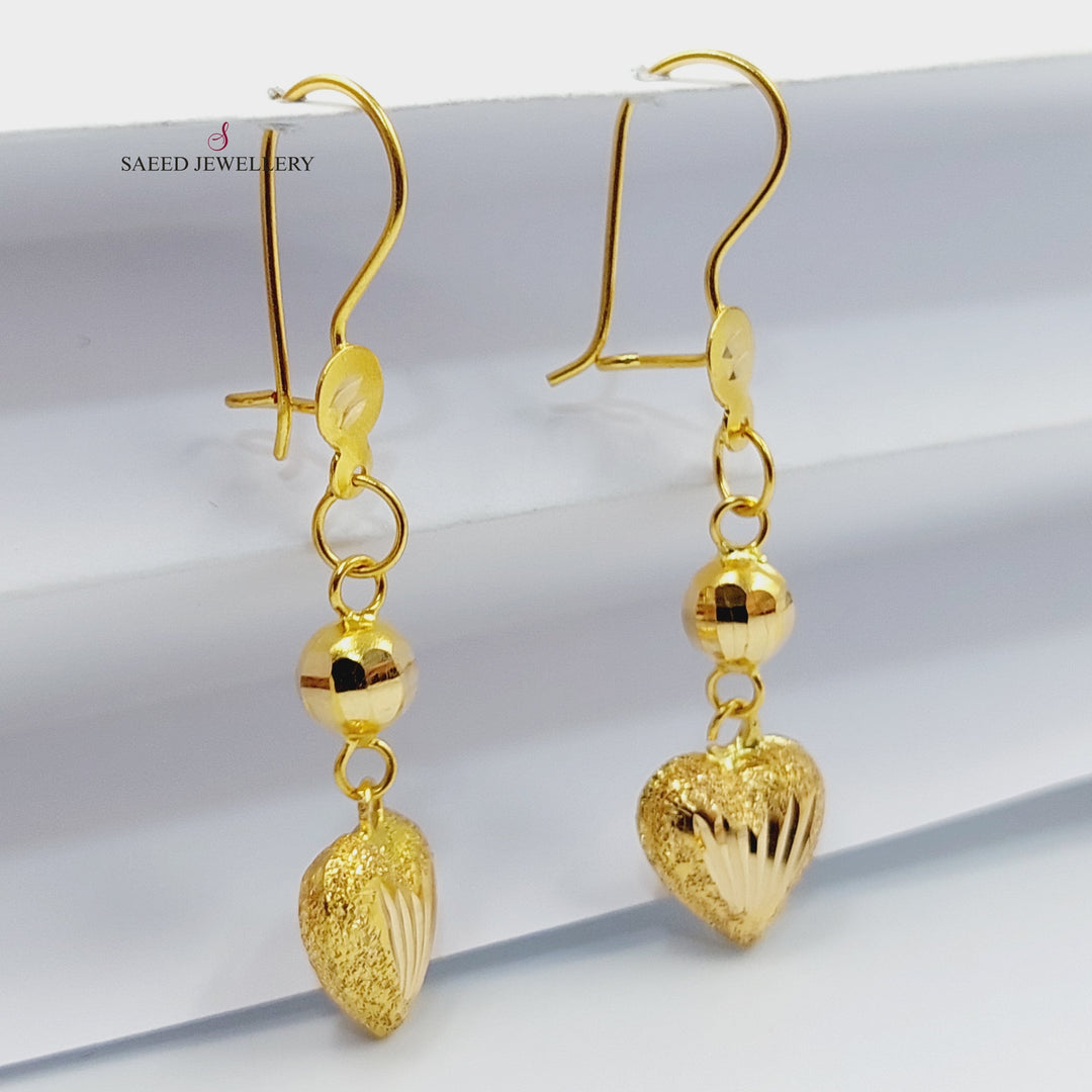 21K Gold Heart Earrings by Saeed Jewelry - Image 5