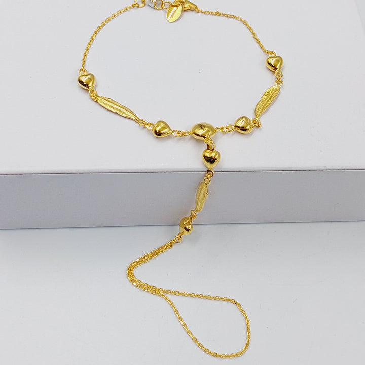 21K Gold Heart Hand Bracelet by Saeed Jewelry - Image 2