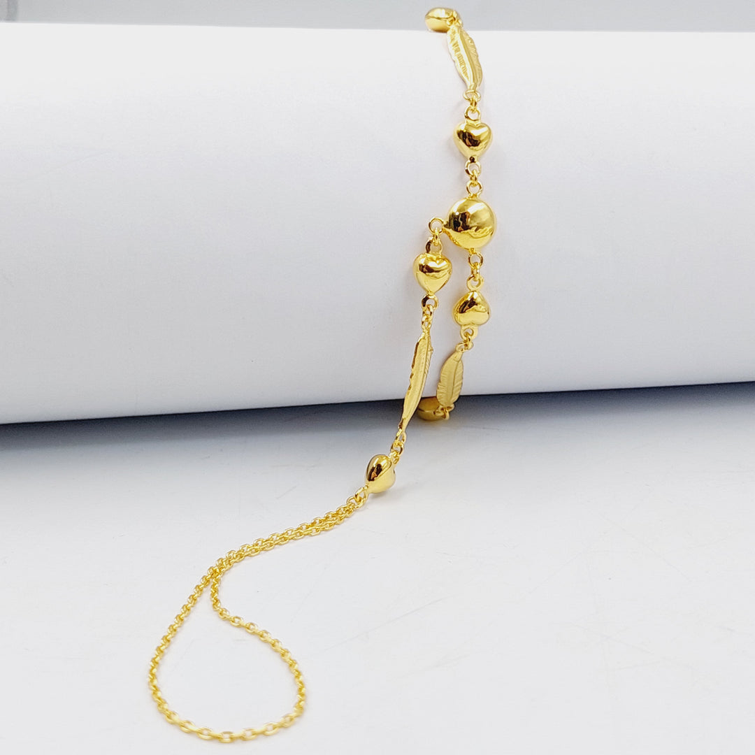 21K Gold Heart Hand Bracelet by Saeed Jewelry - Image 3