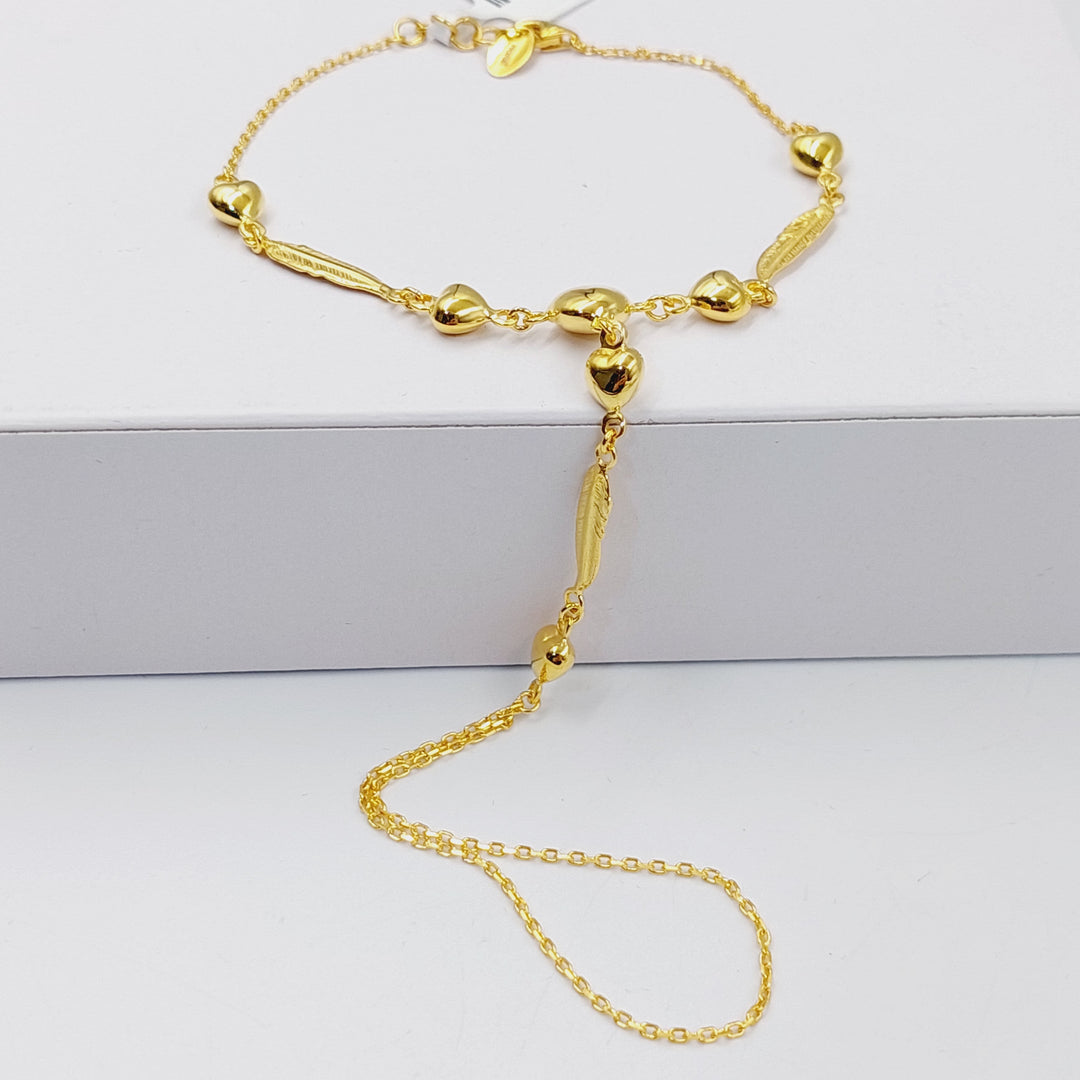 21K Gold Heart Hand Bracelet by Saeed Jewelry - Image 5