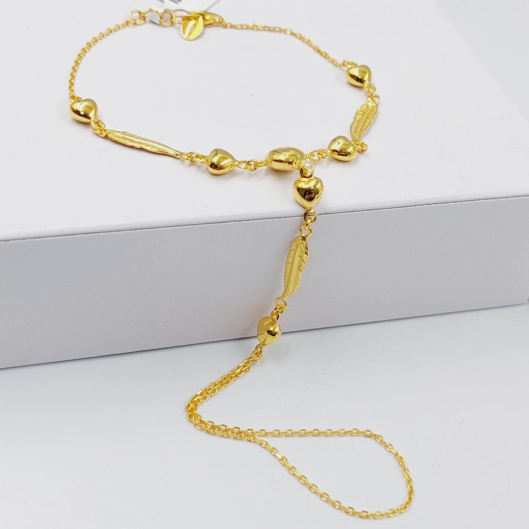 21K Gold Heart Hand Bracelet by Saeed Jewelry - Image 6