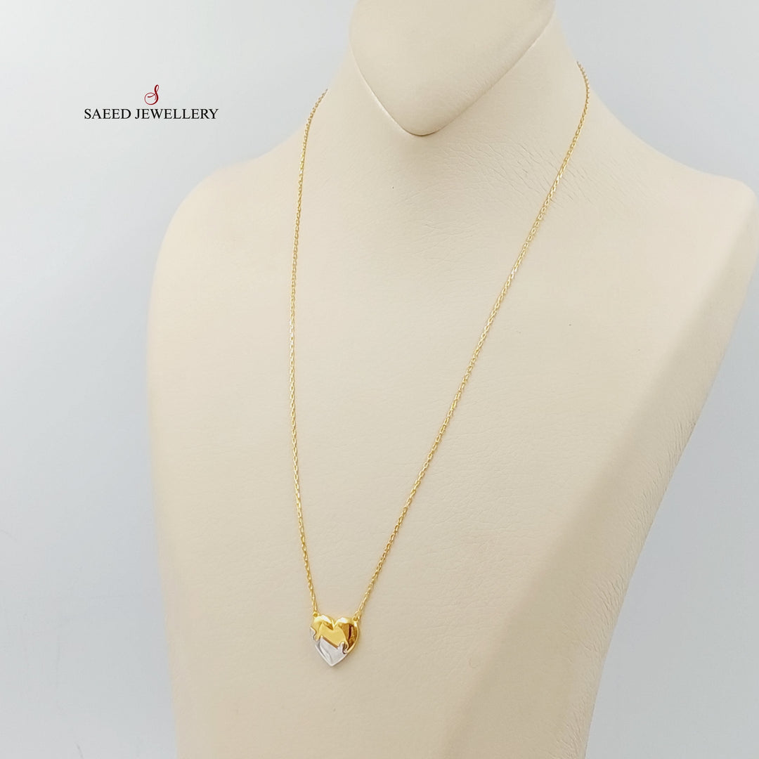 21K Gold Heart Necklace by Saeed Jewelry - Image 2