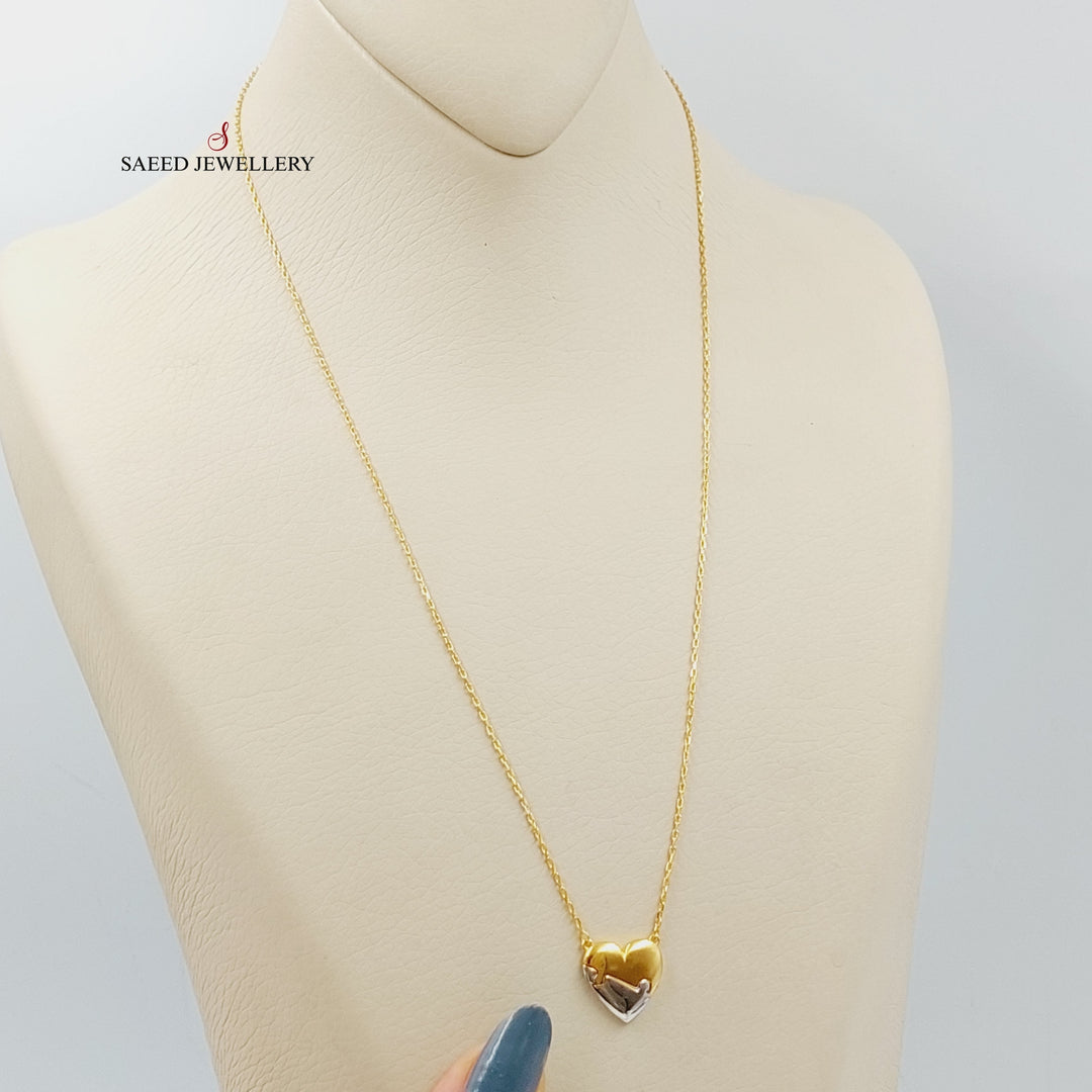 21K Gold Heart Necklace by Saeed Jewelry - Image 3