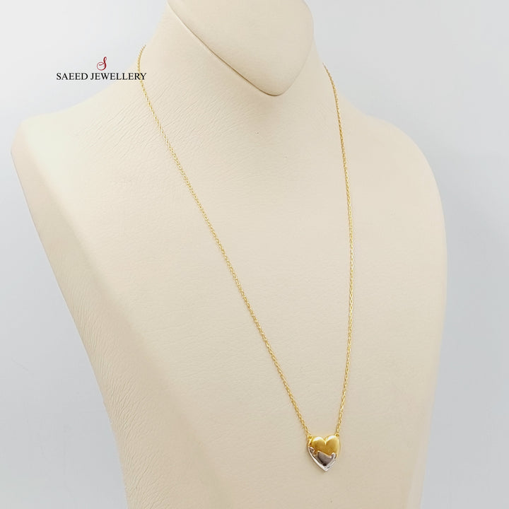 21K Gold Heart Necklace by Saeed Jewelry - Image 4