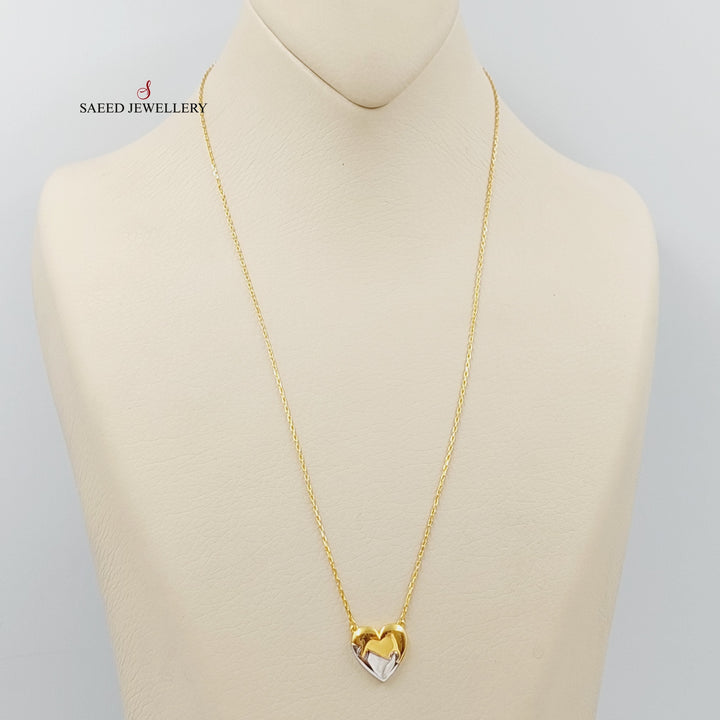 21K Gold Heart Necklace by Saeed Jewelry - Image 5