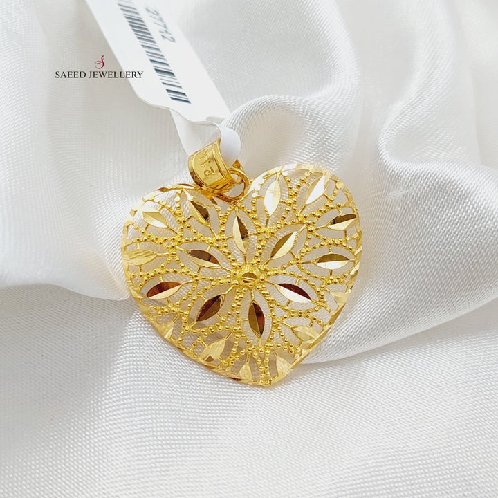 21K Gold Heart Pendant by Saeed Jewelry - Image 3