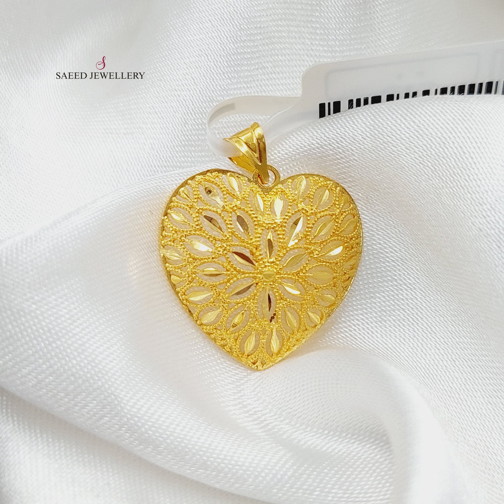 21K Gold Heart Pendant by Saeed Jewelry - Image 2