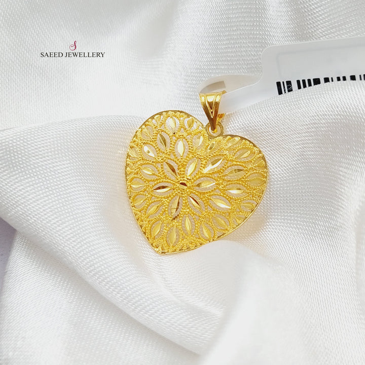 21K Gold Heart Pendant by Saeed Jewelry - Image 3