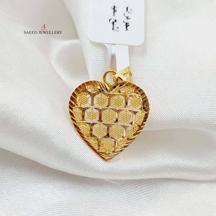 21K Gold Heart Pendant by Saeed Jewelry - Image 5