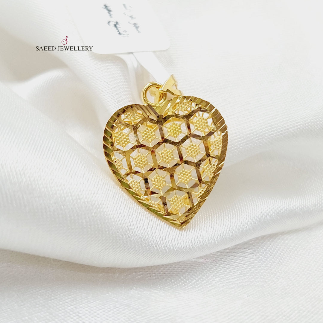 Heart Pendant Made Of 21K Yellow Gold by Saeed Jewelry-27714