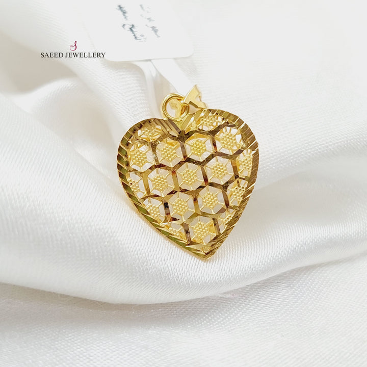 21K Gold Heart Pendant by Saeed Jewelry - Image 1