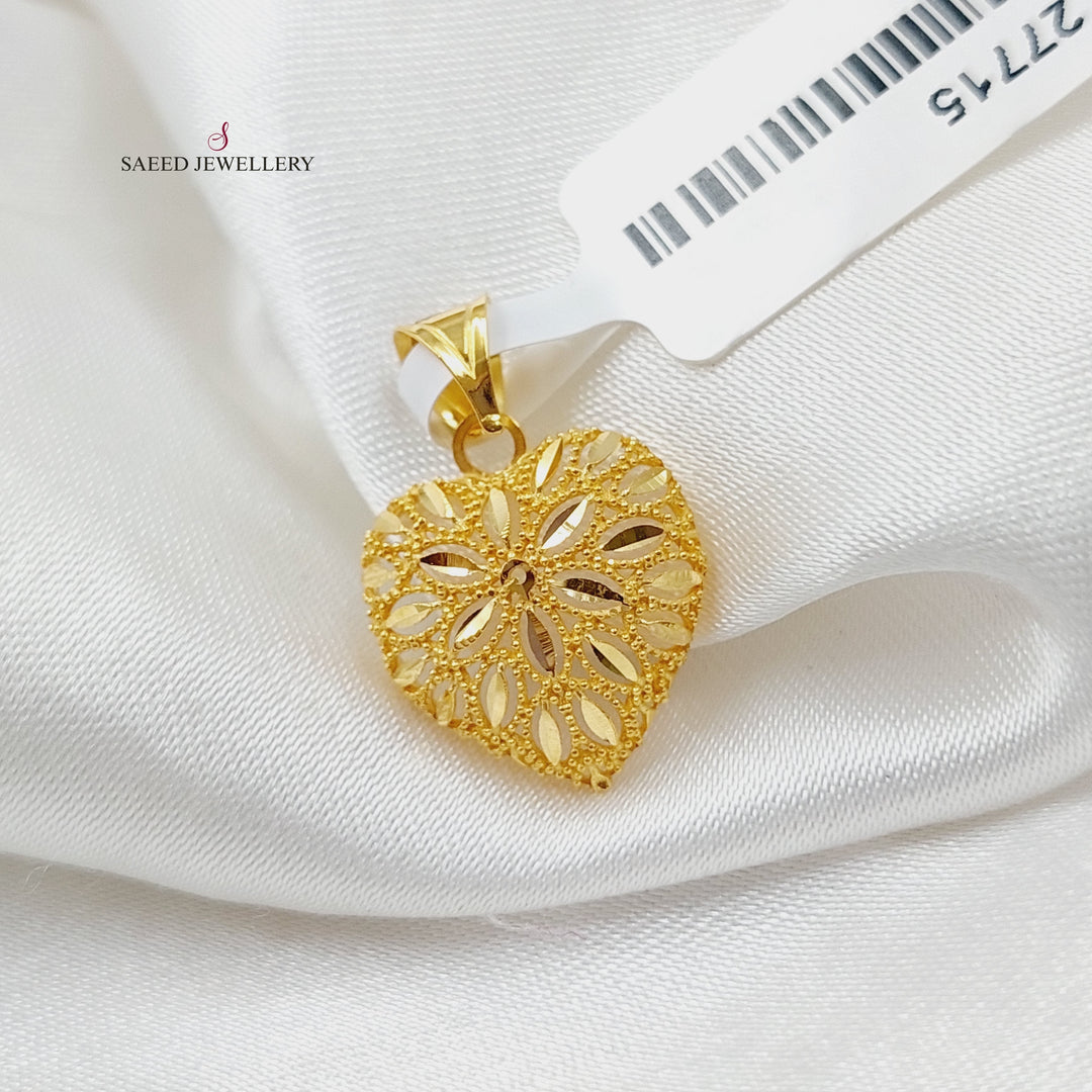 21K Gold Heart Pendant by Saeed Jewelry - Image 2