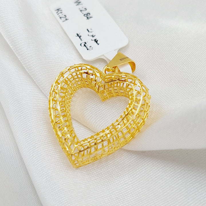 21K Gold Heart Pendant by Saeed Jewelry - Image 3