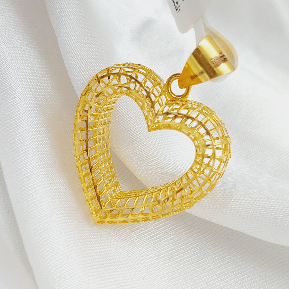 21K Gold Heart Pendant by Saeed Jewelry - Image 4