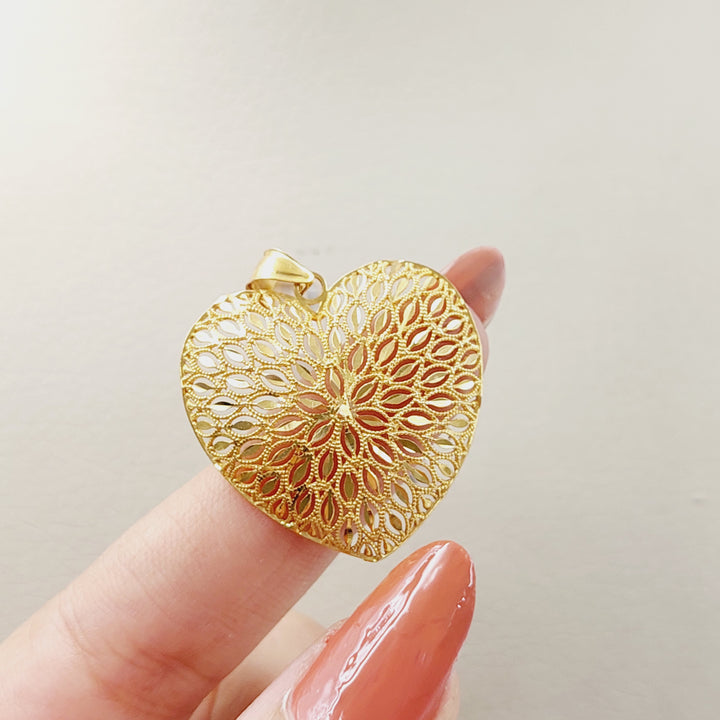 21K Gold Heart Pendant by Saeed Jewelry - Image 4