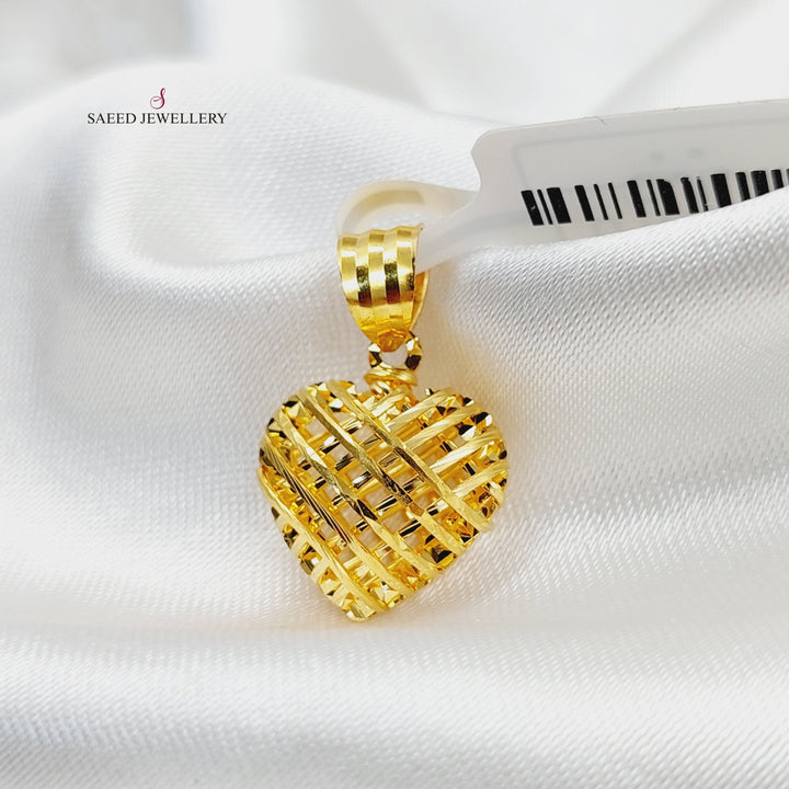 21K Gold Heart Pendant by Saeed Jewelry - Image 3