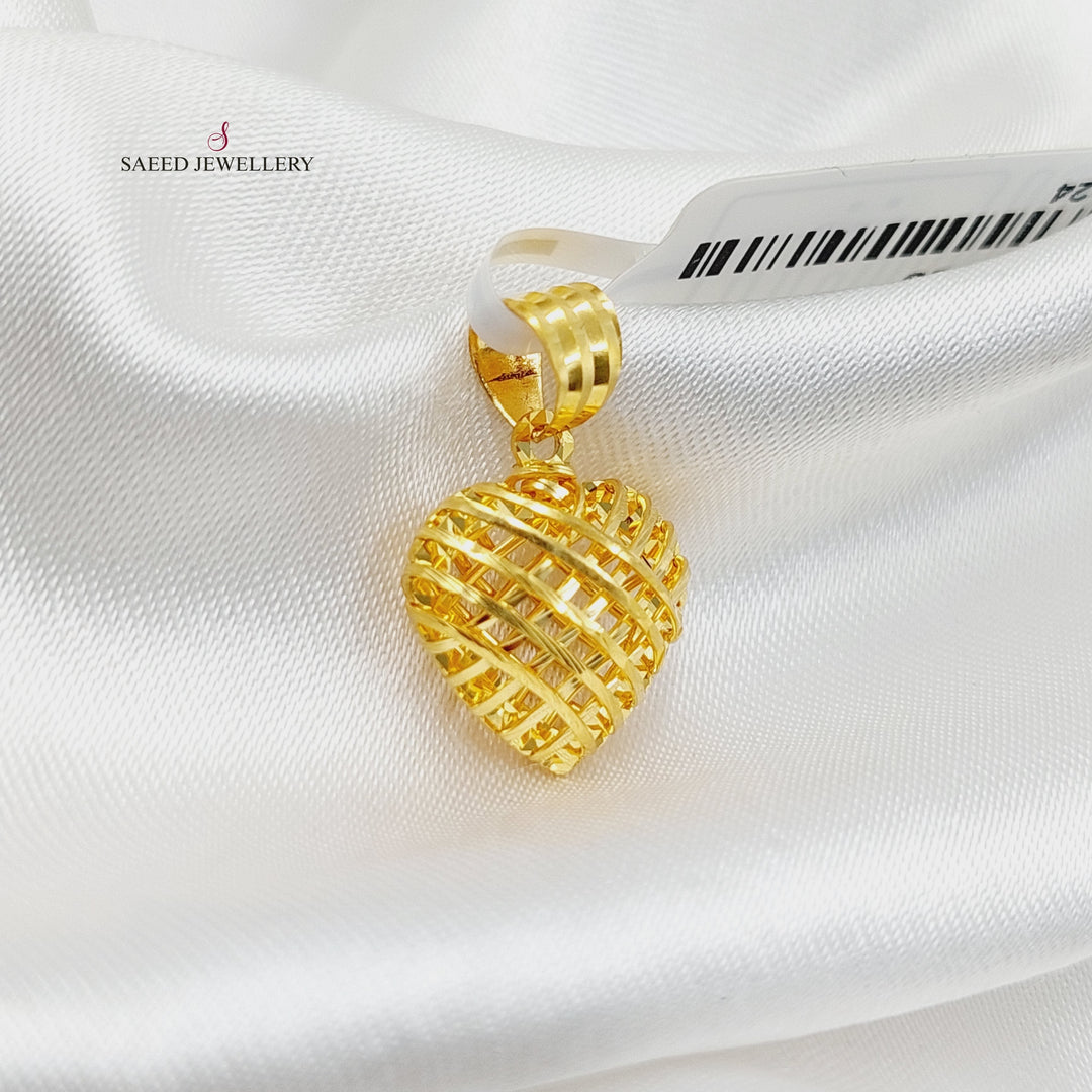 21K Gold Heart Pendant by Saeed Jewelry - Image 4