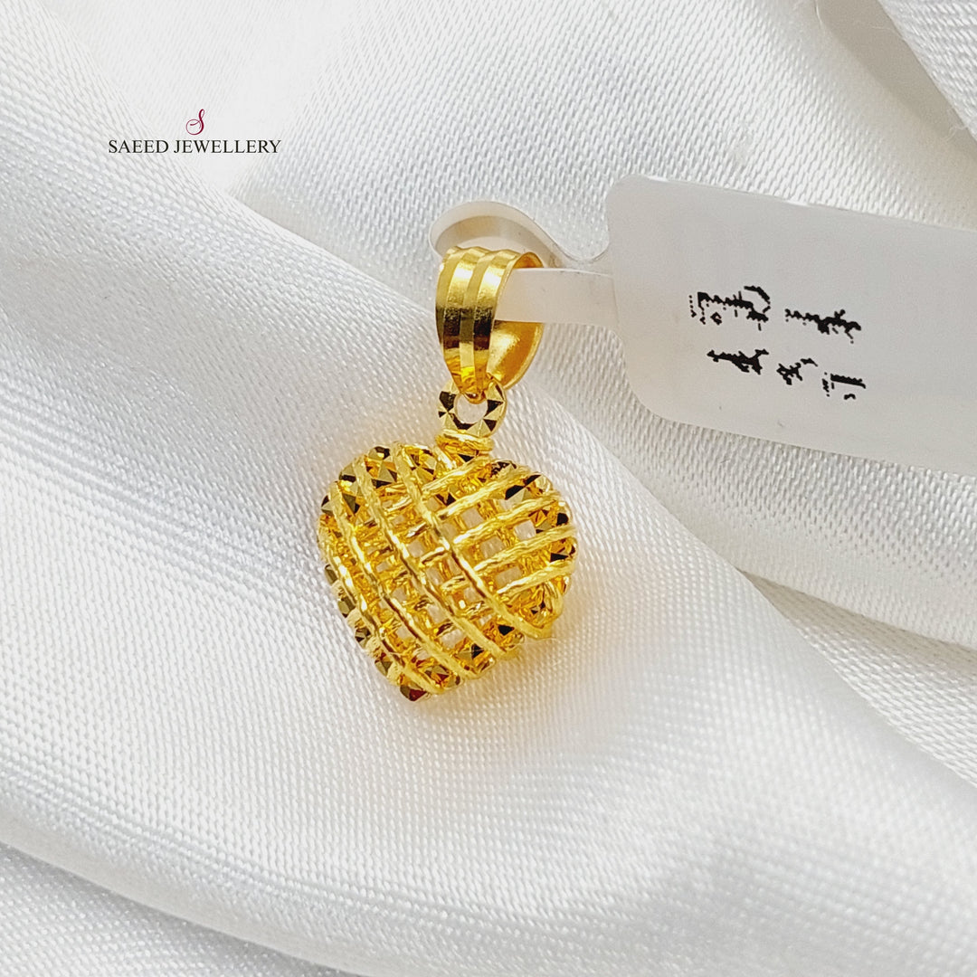 21K Gold Heart Pendant by Saeed Jewelry - Image 3