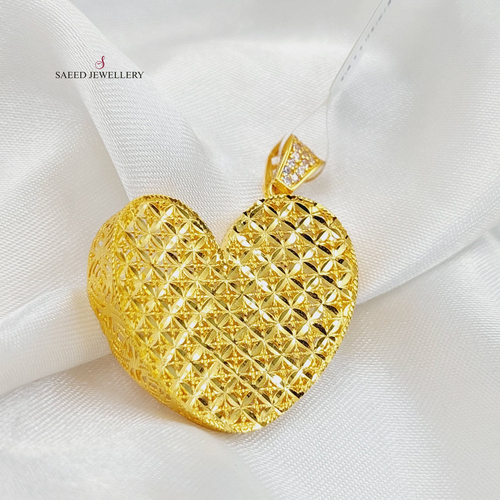 21K Gold Heart Pendant by Saeed Jewelry - Image 2