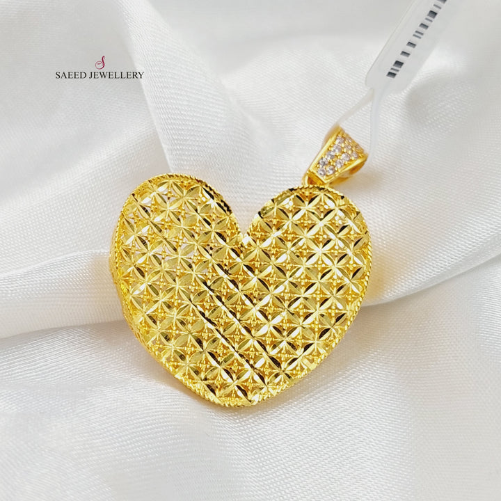 21K Gold Heart Pendant by Saeed Jewelry - Image 4