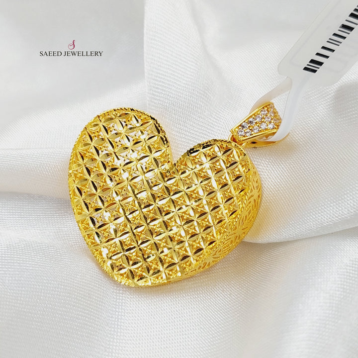 21K Gold Heart Pendant by Saeed Jewelry - Image 5