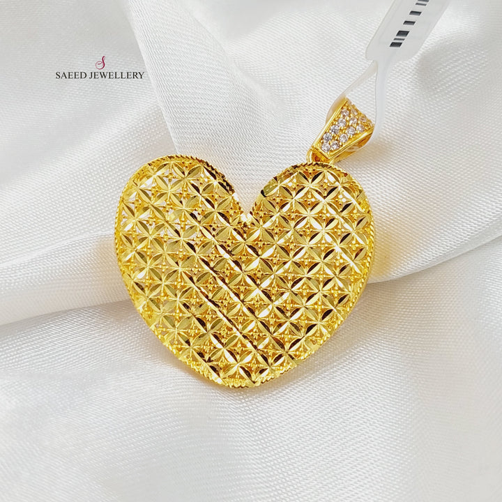 21K Gold Heart Pendant by Saeed Jewelry - Image 1