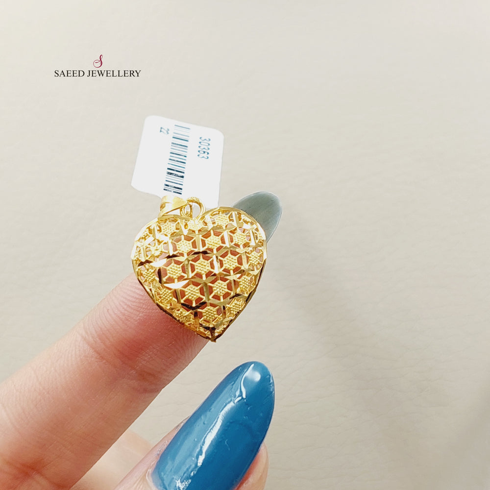 21K Gold Heart Pendant by Saeed Jewelry - Image 2