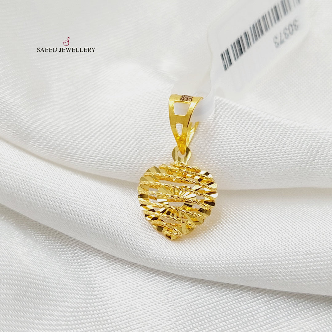 21K Gold Heart Pendant by Saeed Jewelry - Image 3