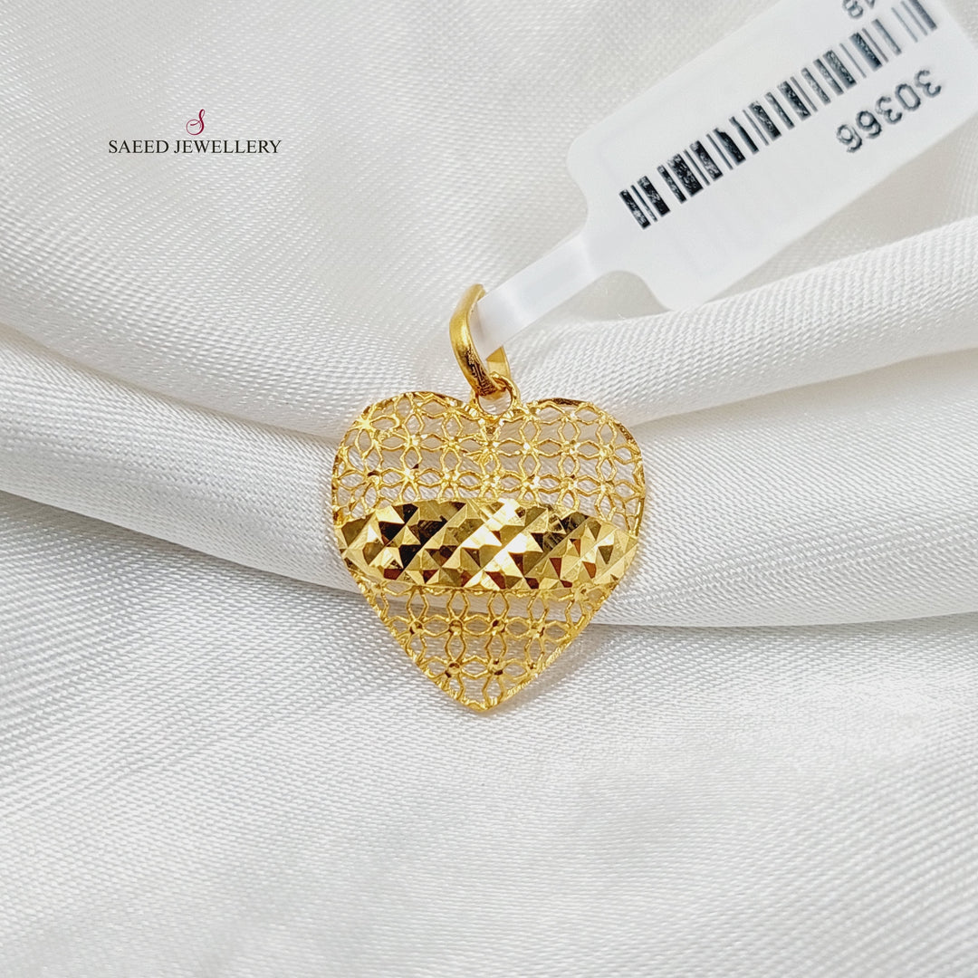 Heart Pendant  Made Of 21K Yellow Gold by Saeed Jewelry-30366