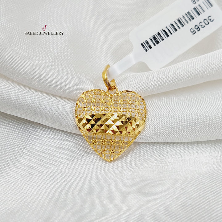 Heart Pendant  Made Of 21K Yellow Gold by Saeed Jewelry-30366