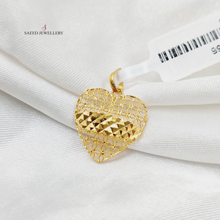 Heart Pendant  Made Of 21K Yellow Gold by Saeed Jewelry-30366