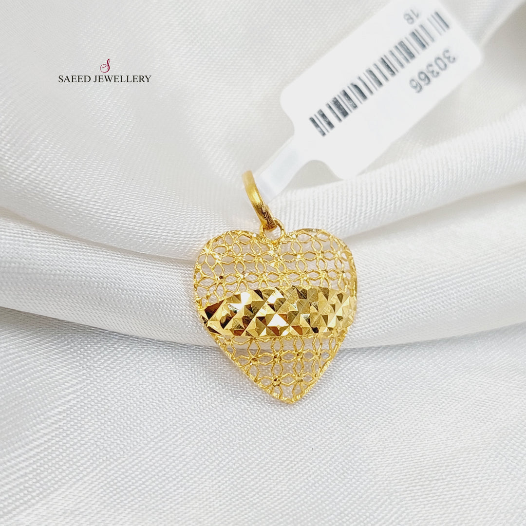 Heart Pendant  Made Of 21K Yellow Gold by Saeed Jewelry-30366